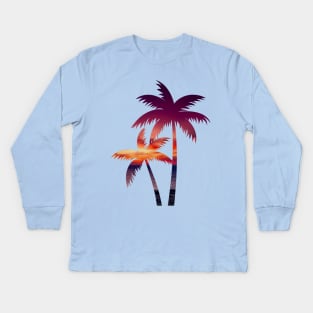 Sunset palm tree Kids Long Sleeve T-Shirt